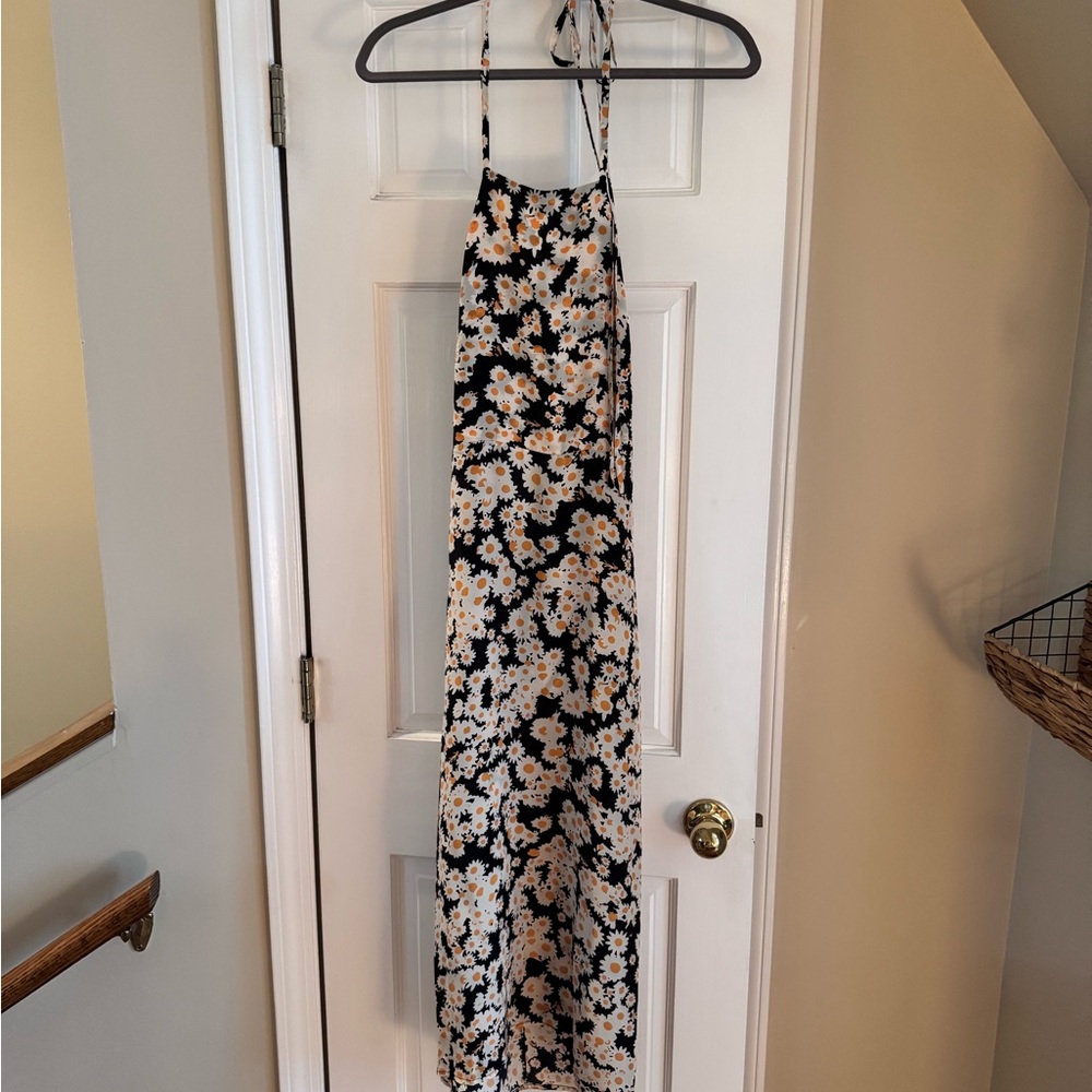 Realisation Par Black and White Floral Midi Dress